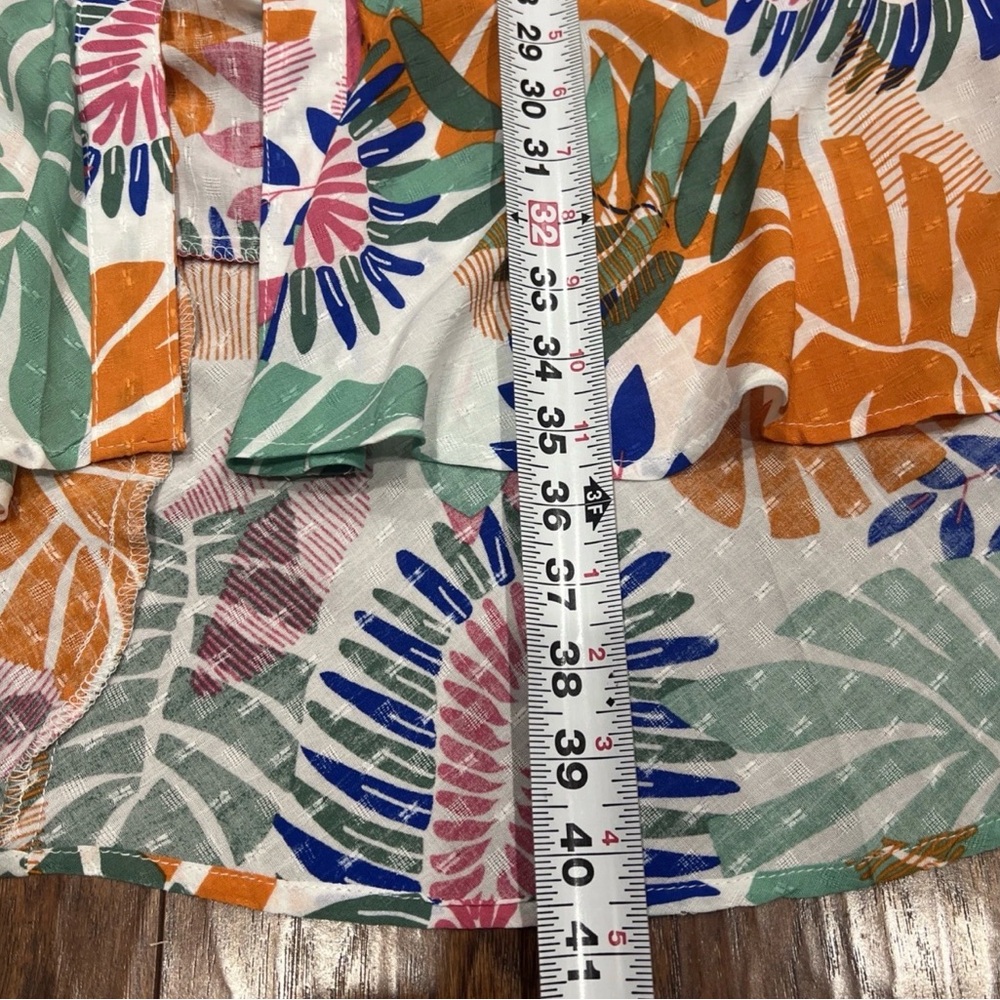 Nicole Miller Tropical Maxi Skirt Slit Button Front Boho Large Flowy Rayon Skirt - Picture 12 of 12